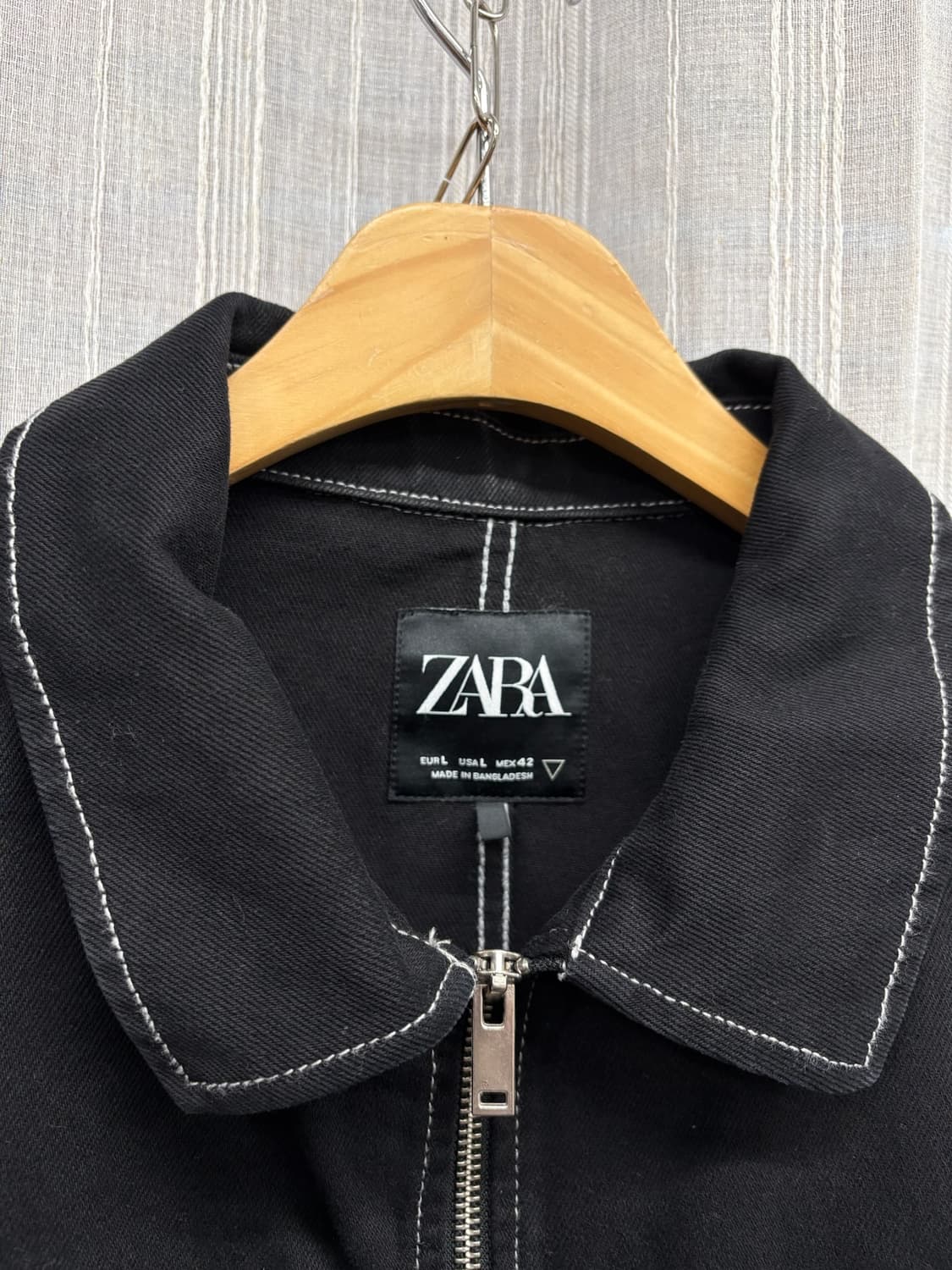자라 블랙 스티치 코튼 자켓 상품이미지5