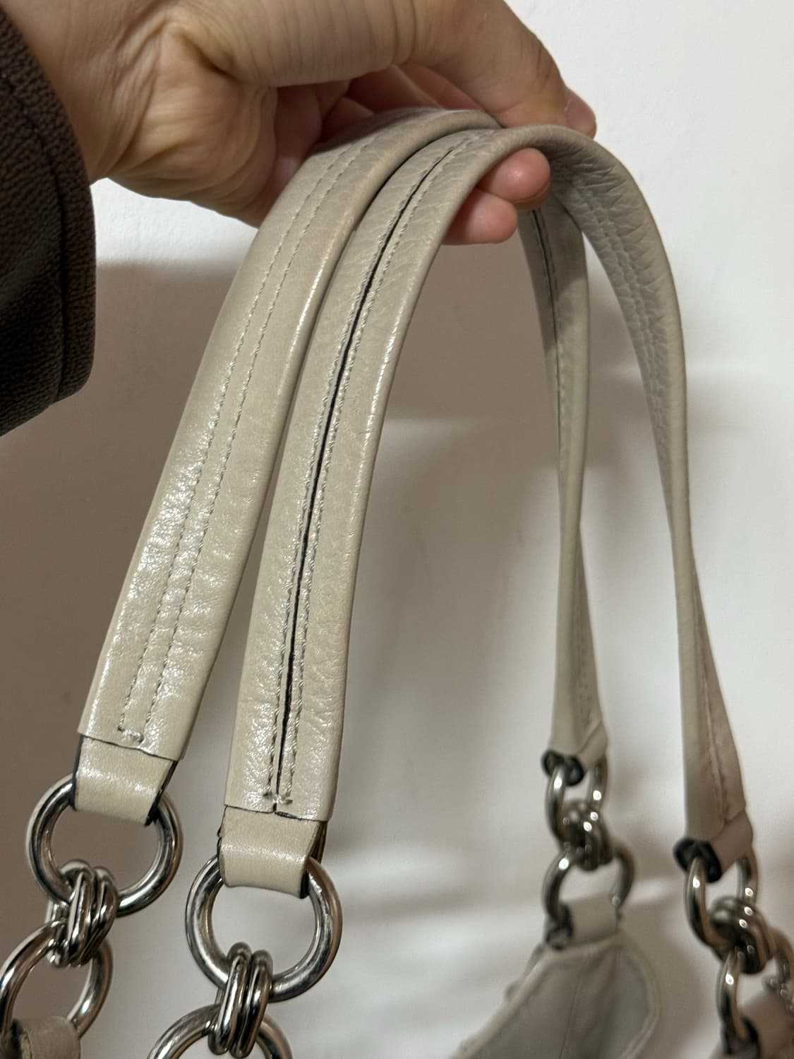 🤍정품 코치 Y2K 패치워크 레더 호보백 숄더백 크림베이지 상품이미지7