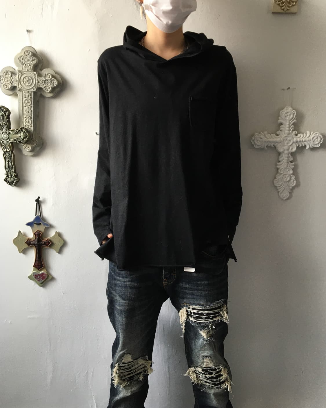 damage point hood sleeve 상품이미지1