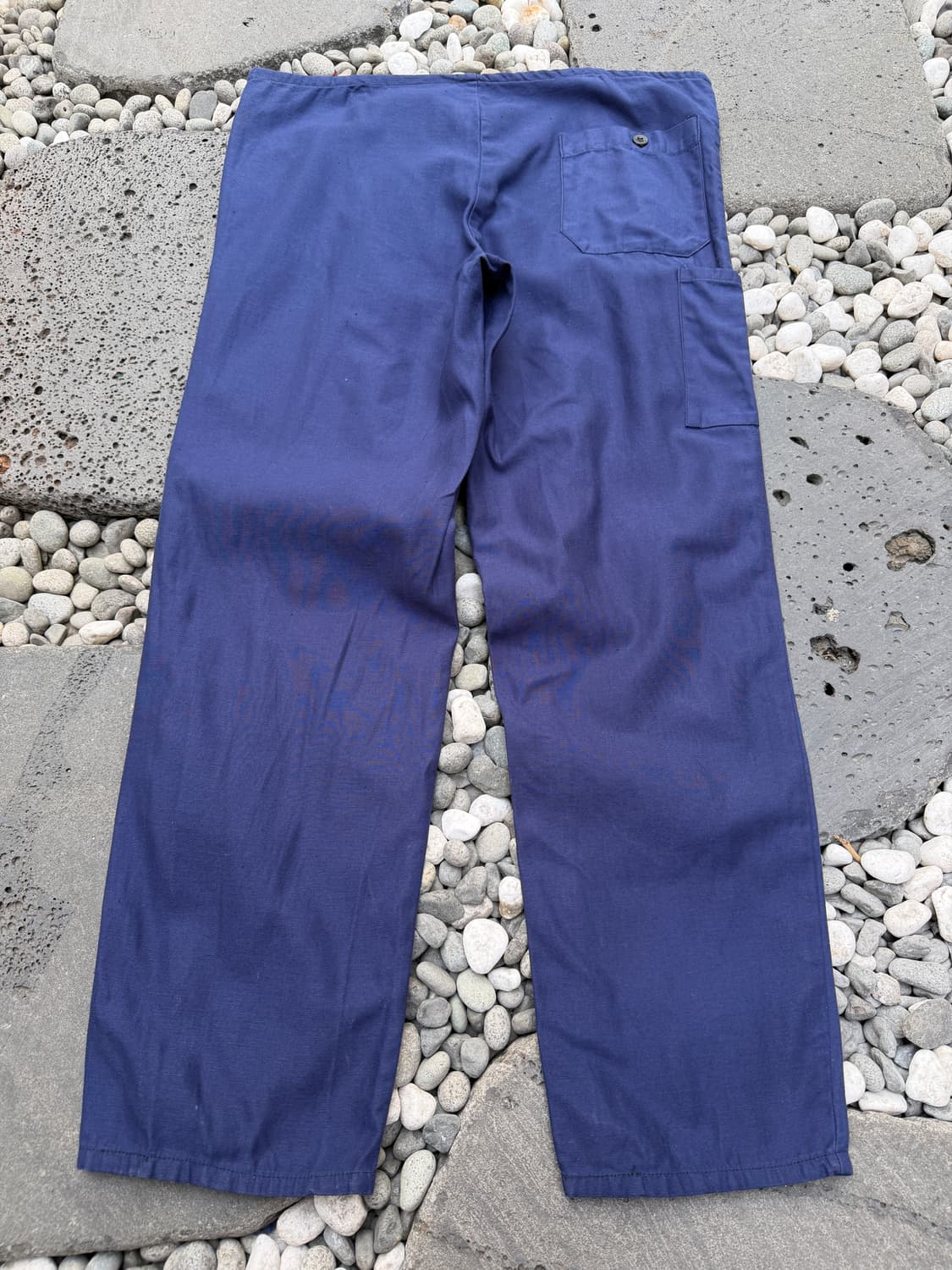 1990s LINEN NAVY DRAWSTRING 린넨 프렌치워크팬츠 상품이미지2
