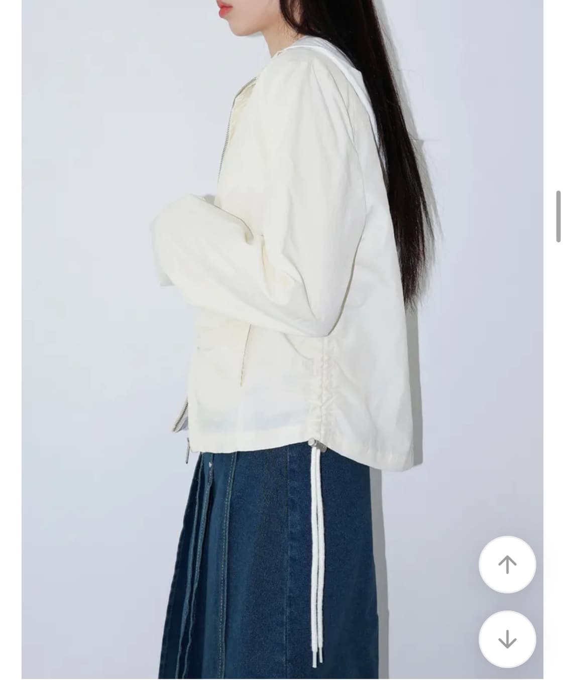 틸데서울 딘 크롭 셔링 자켓 크림 상품이미지4