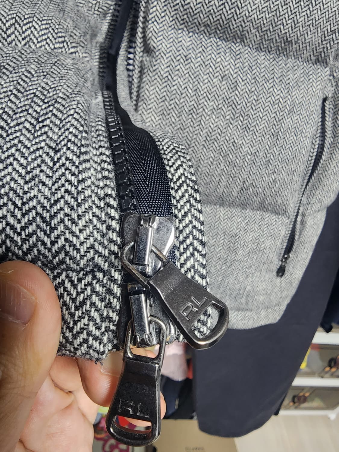 폴로랄프로렌 울 블렌드 헤링본 패딩M 상품이미지6