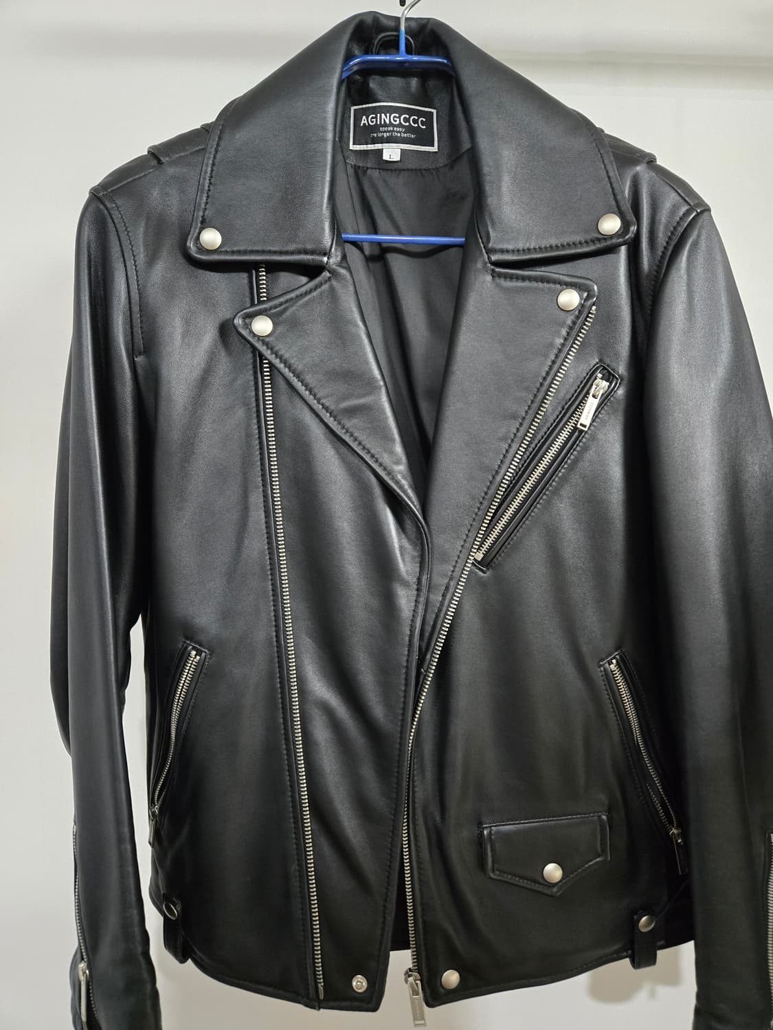 (AGINGCCC)의 파인 레더 라이더 자켓 상품이미지1