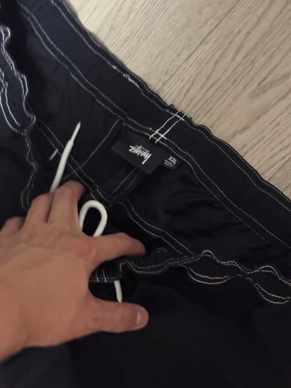 스투시 나일론 풀섬 비치 팬츠 블랙  상품이미지3