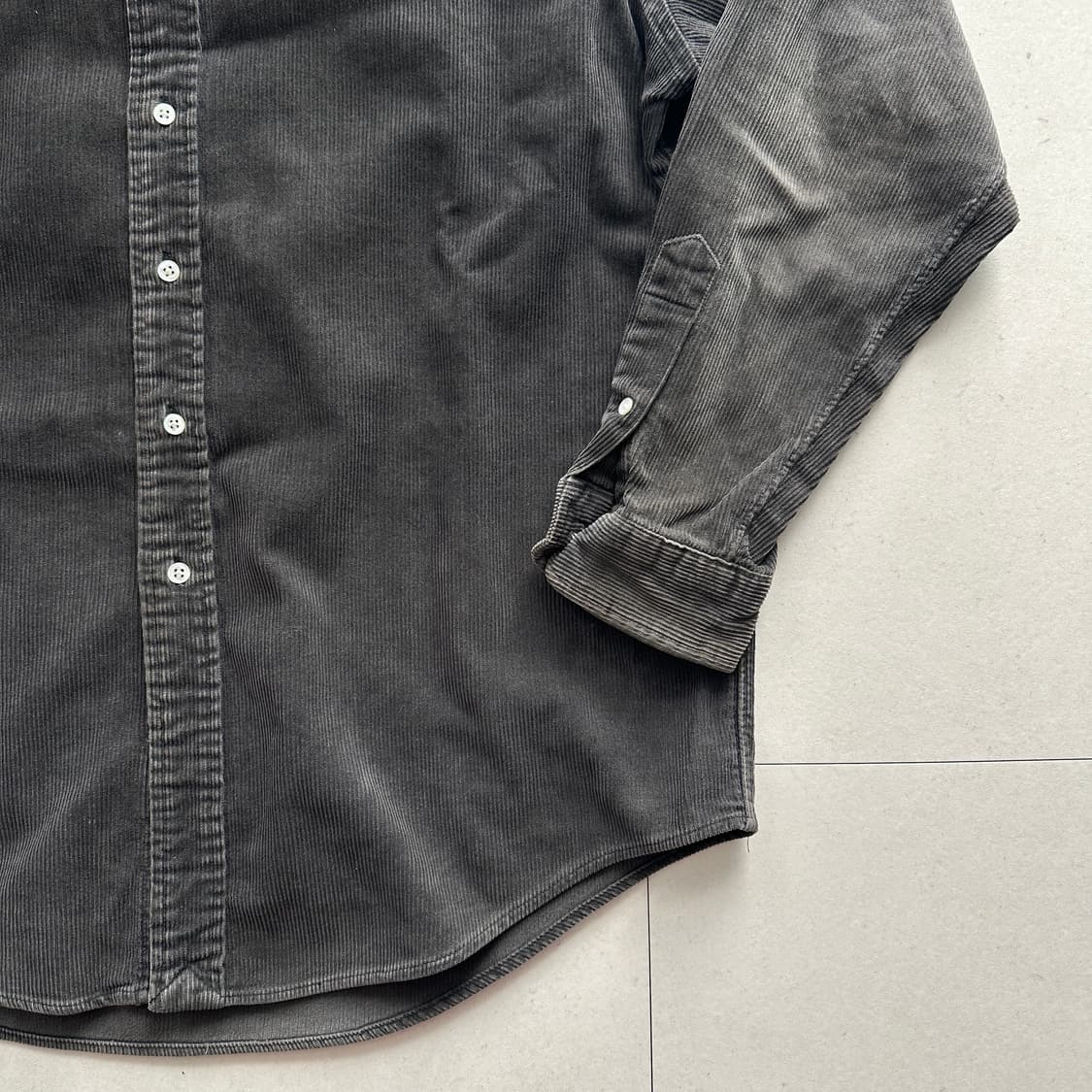 90s 두산 정품 폴로 랄프로렌 코듀로이 셔츠 챠콜 105 상품이미지4