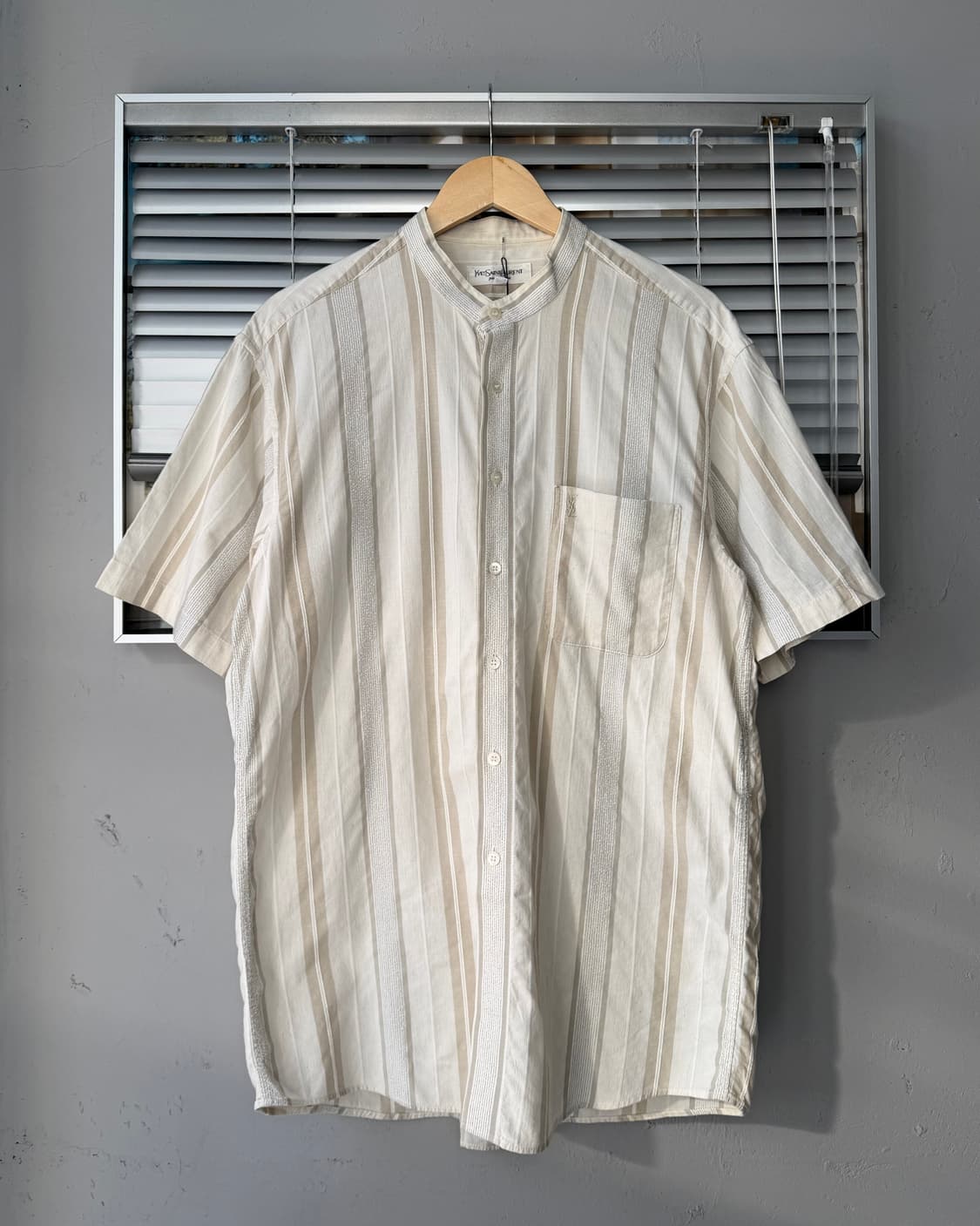 YSL 00-90s stripe non-collar 반팔셔츠 상품이미지1