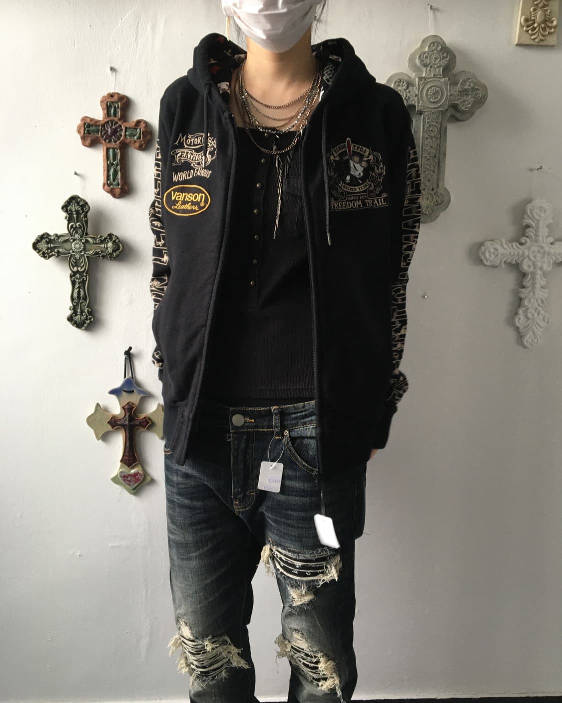 Vanson x tfoa hood zip up 상품이미지9