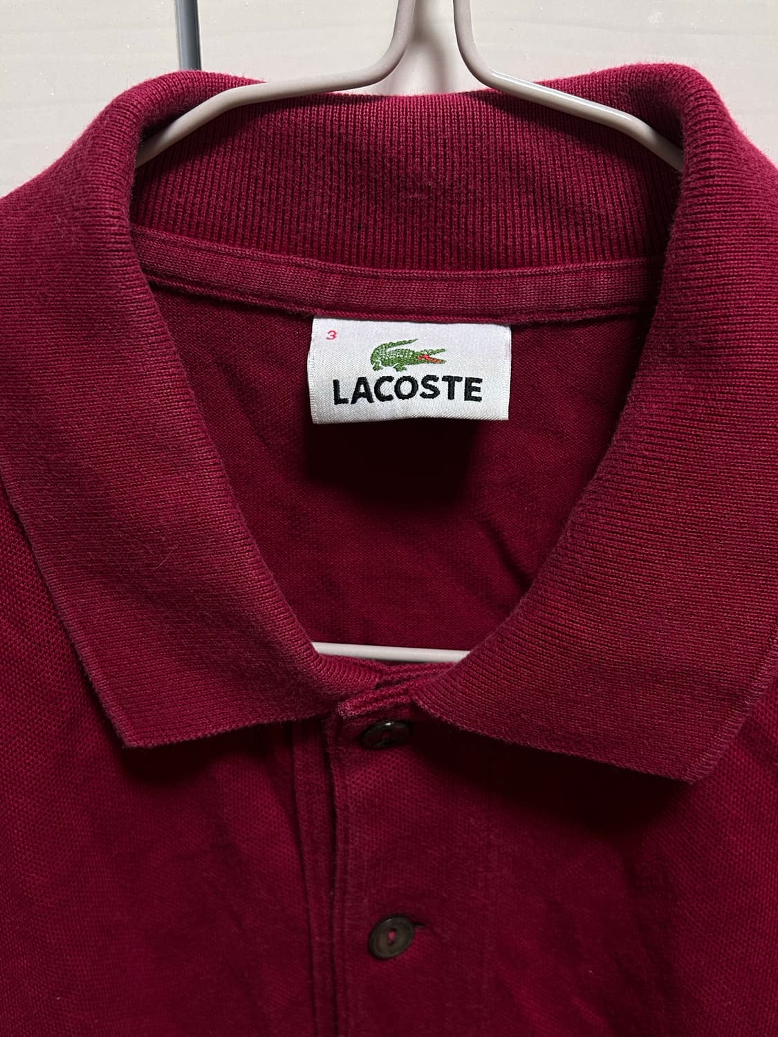 라코스테 버건디 폴로셔츠 사이즈 3 상품이미지2