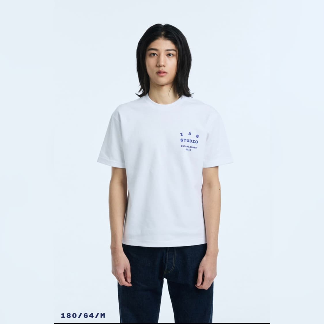(새제품M L) 2026 아이앱스튜디오 반팔 티셔츠 화이트 네이비 상품이미지2