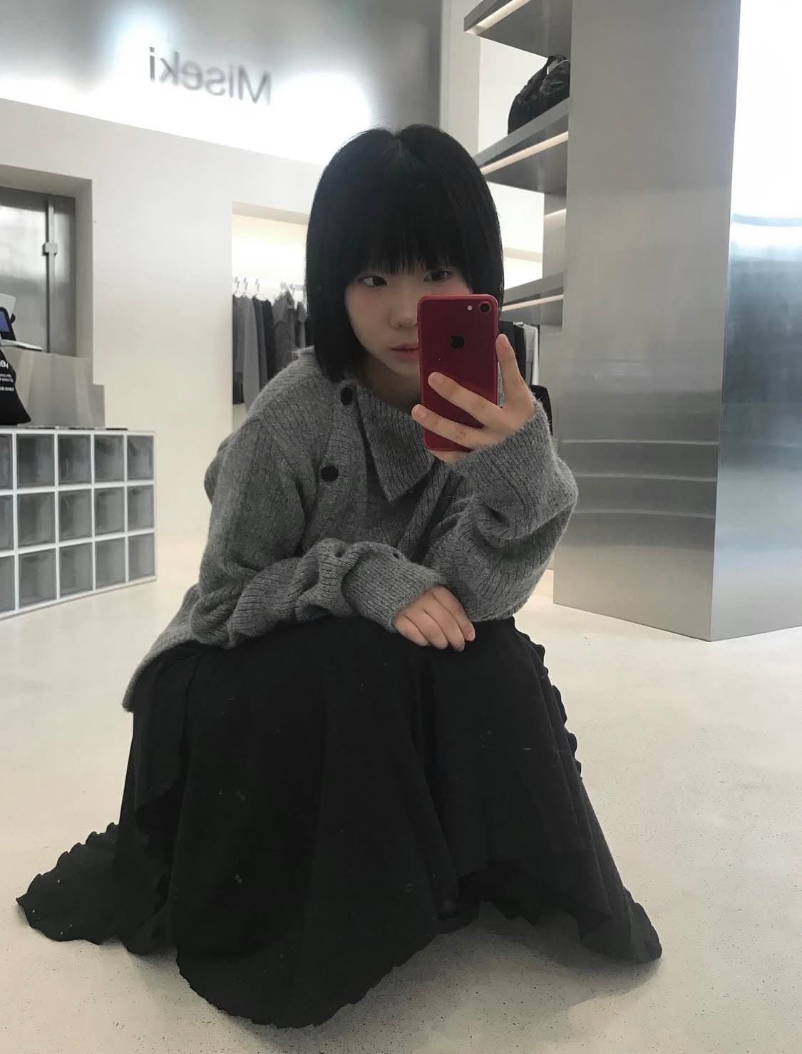 미세키서울 Side button knit GREY 상품이미지3