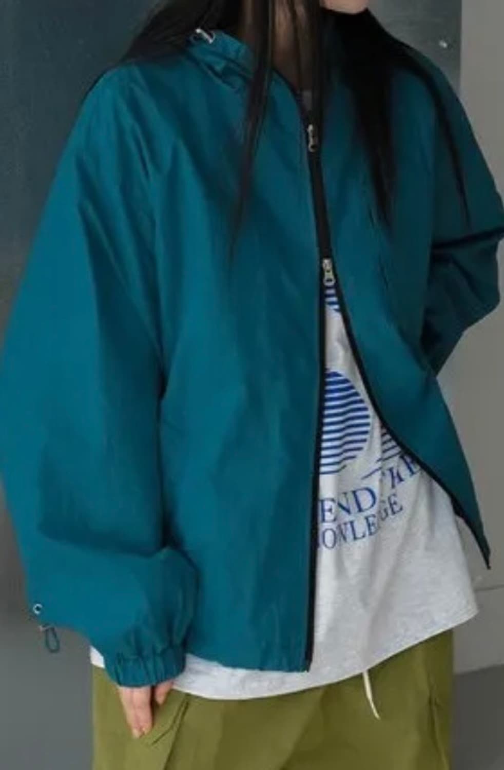 청록색 투웨이 바람막이 윈드브레이커 상품이미지2