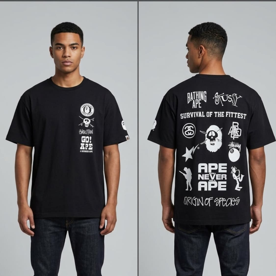 베이프 스투시 콜라보 반팔 L 100 상품이미지1