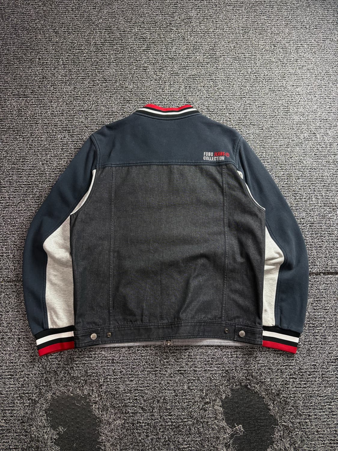 후부 올드스쿨 데님 믹스업 바시티 집업 자켓 3705 상품이미지4