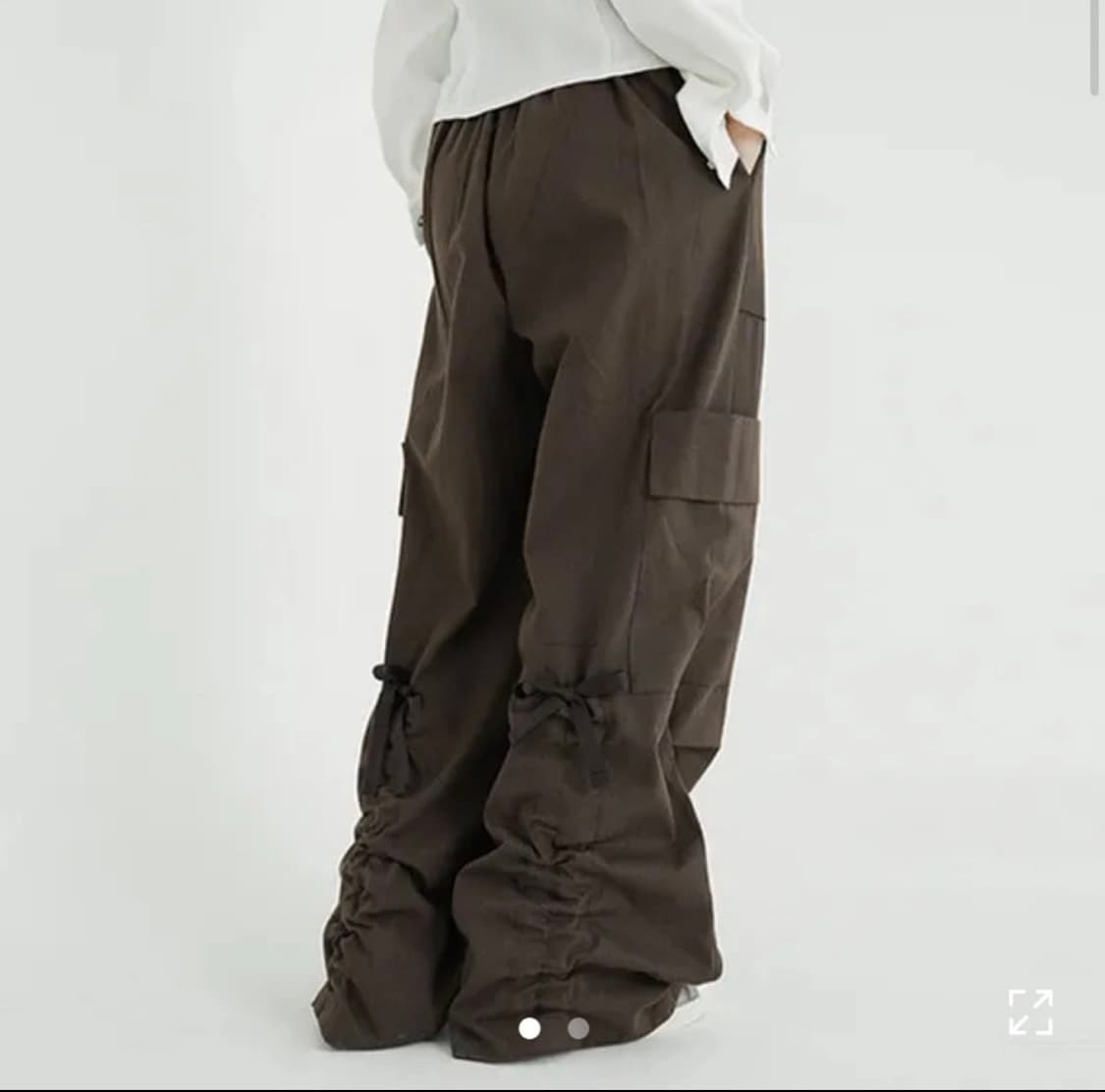 바이너리원 키미스 백셔링 리본 카고 파러슈트팬츠 상품이미지1