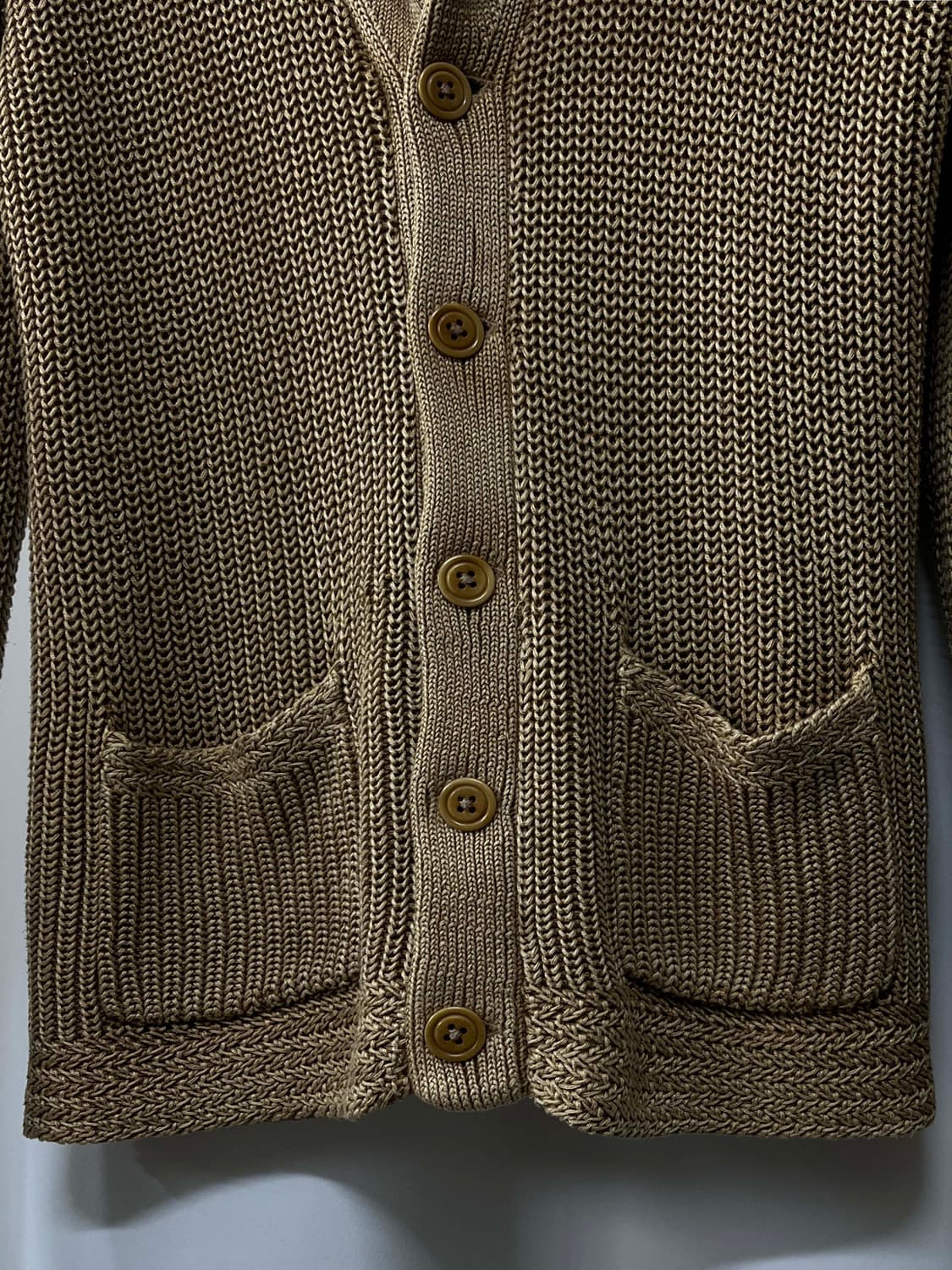 폴로 랄프로렌 탄베이지 피그먼트 워시드 코튼 셔들 니트 자켓 상품이미지5