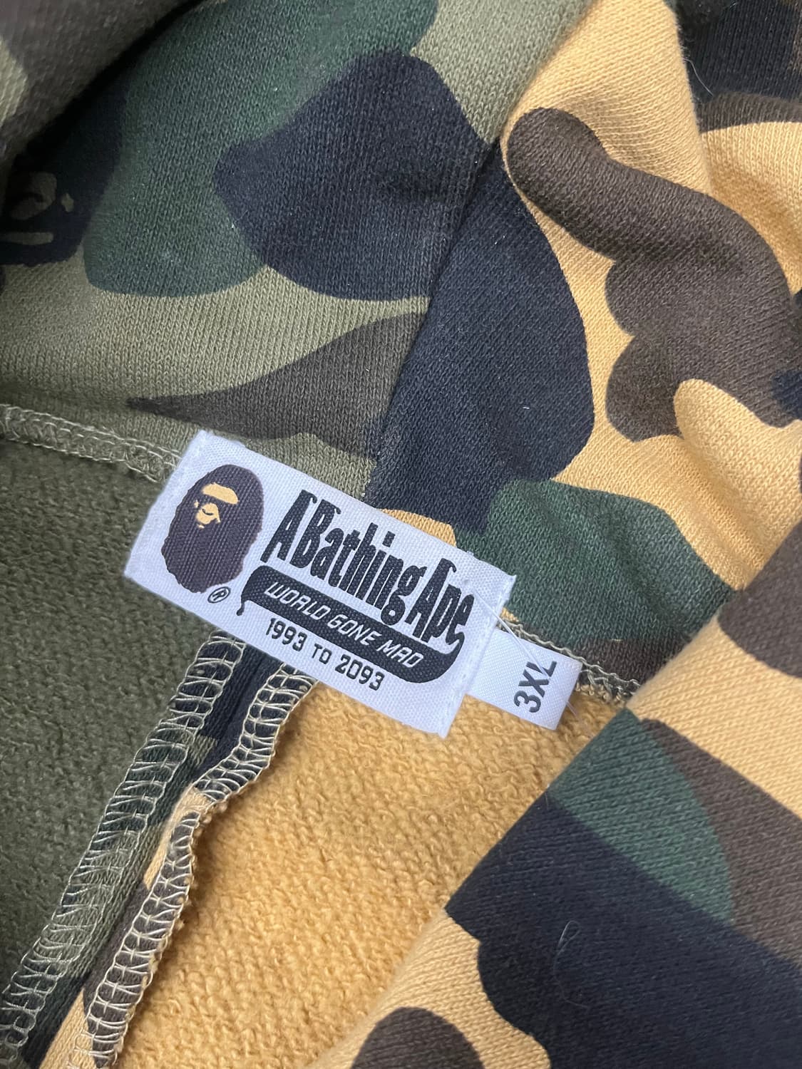 베이프 퍼스트카모 세퍼레이트 샤크후드집업 3XL 상품이미지4