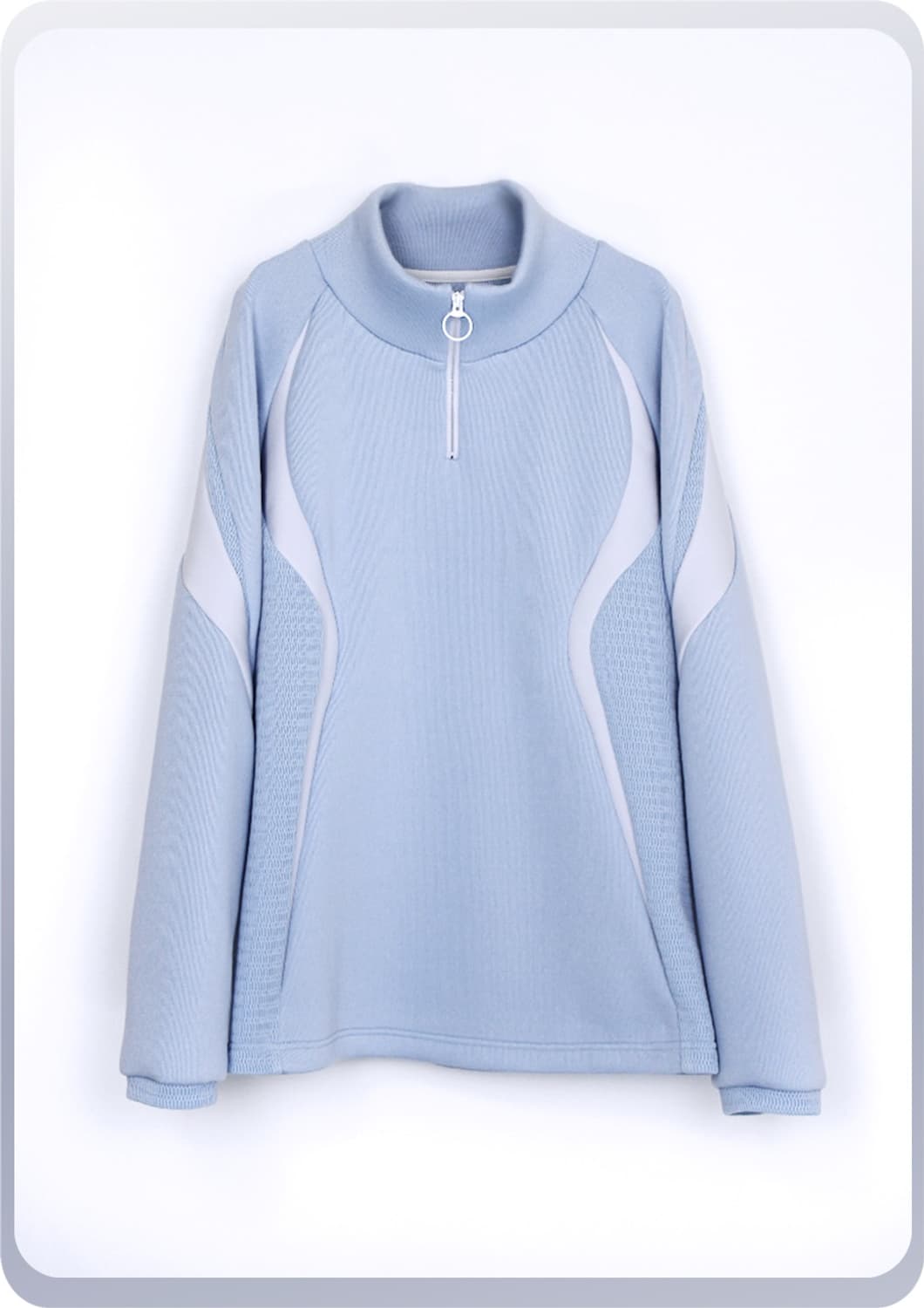 Chloma 클로마 마오노스케 발뭉 서브컬쳐 아노깔 하프넥 블루 스웨터 상품이미지1