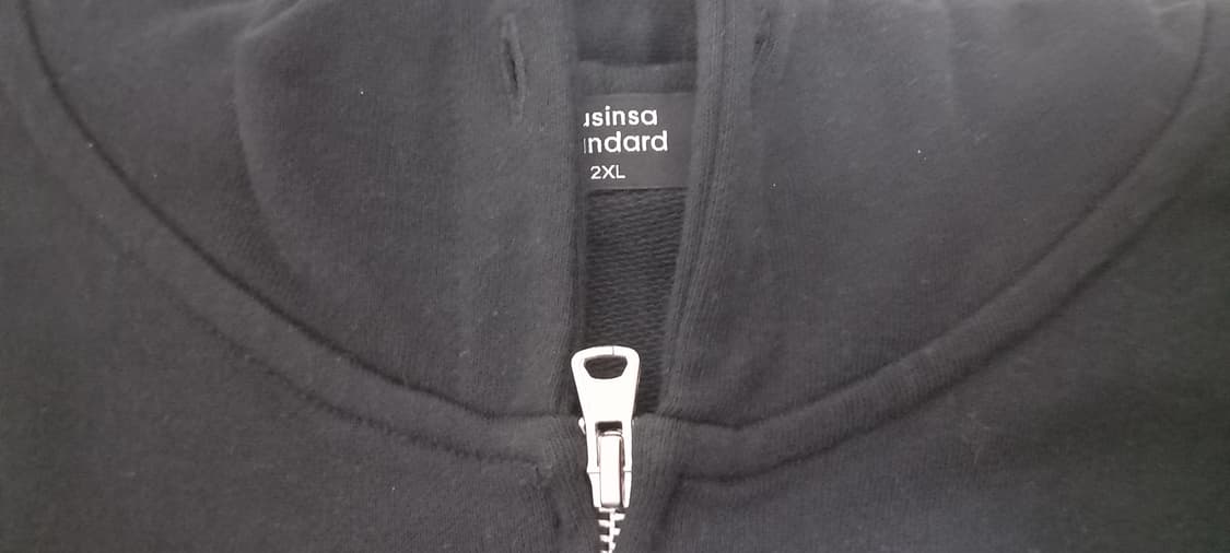 무신사 스탠다드 짧은기장 후드집업 오트밀 그레이 블랙 2XL 상품이미지4