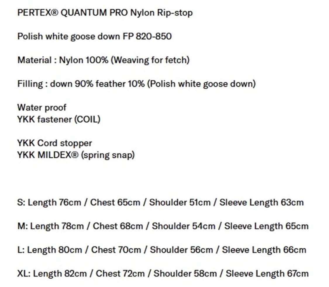 (S) 페치선데이 구스 스톰파카 카키 상품이미지5