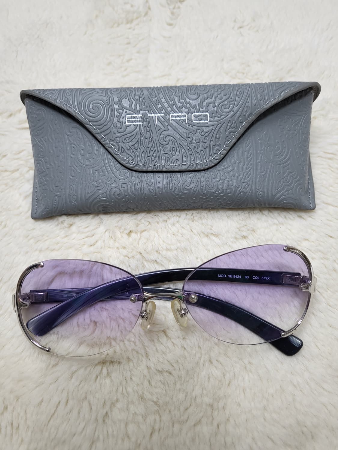 에트로 선글라스 퍼플 그라데이션 무테 썬글라스 안경 상품이미지3
