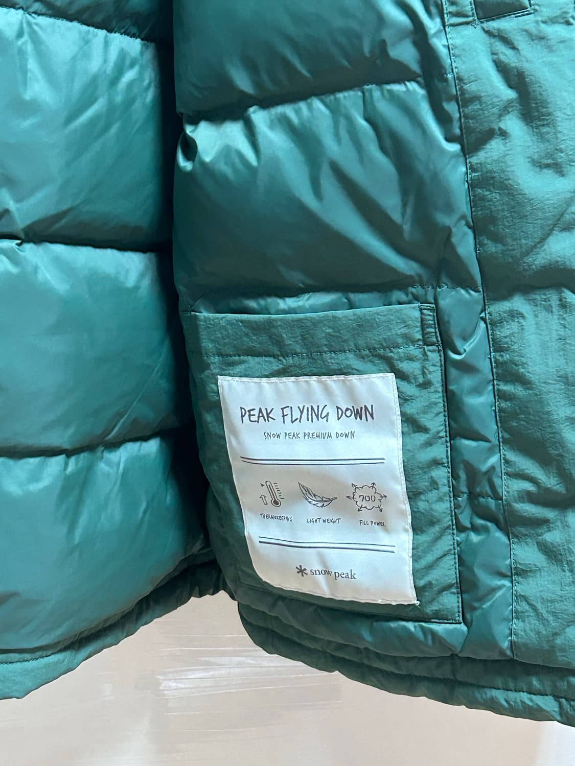 스노우피크 랜드후드 경량 패딩 L (105) 그린 상품이미지5
