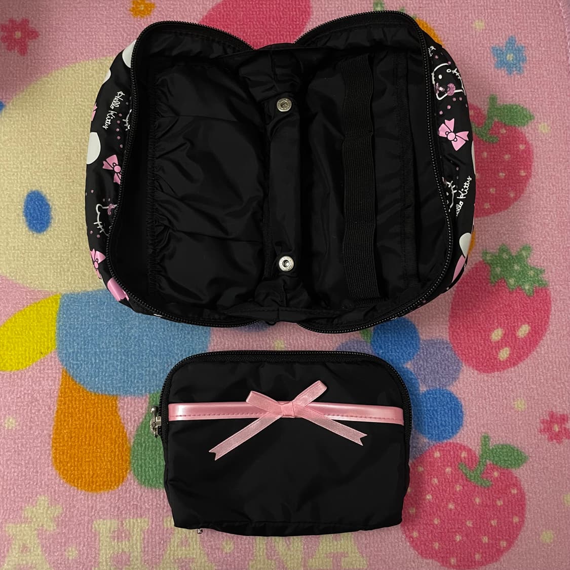 04년도 산리오 고전 키티 블랙핑크 리본 파우치 상품이미지6