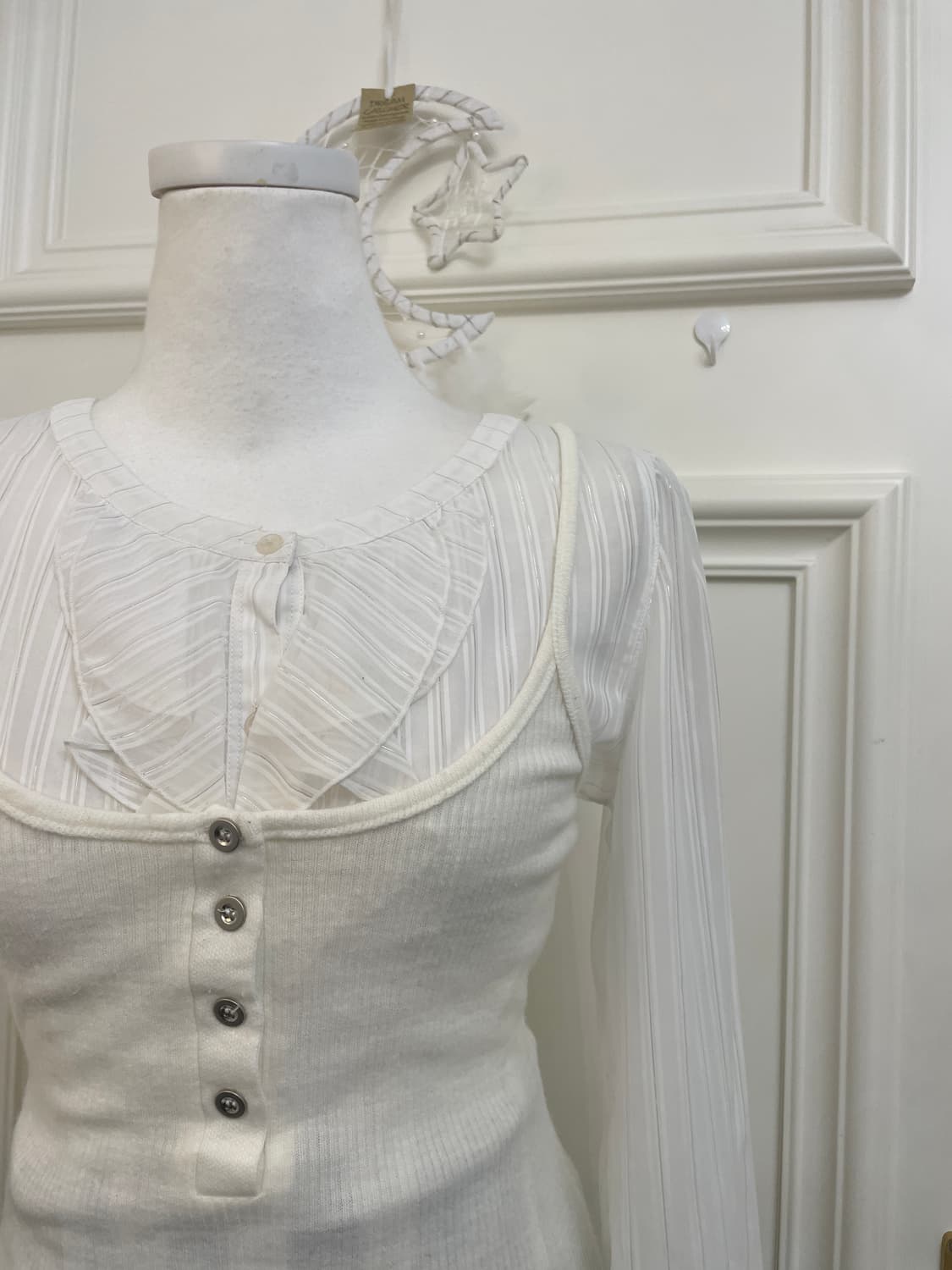 white silver line ruffle blouse&ivory bu 상품이미지7