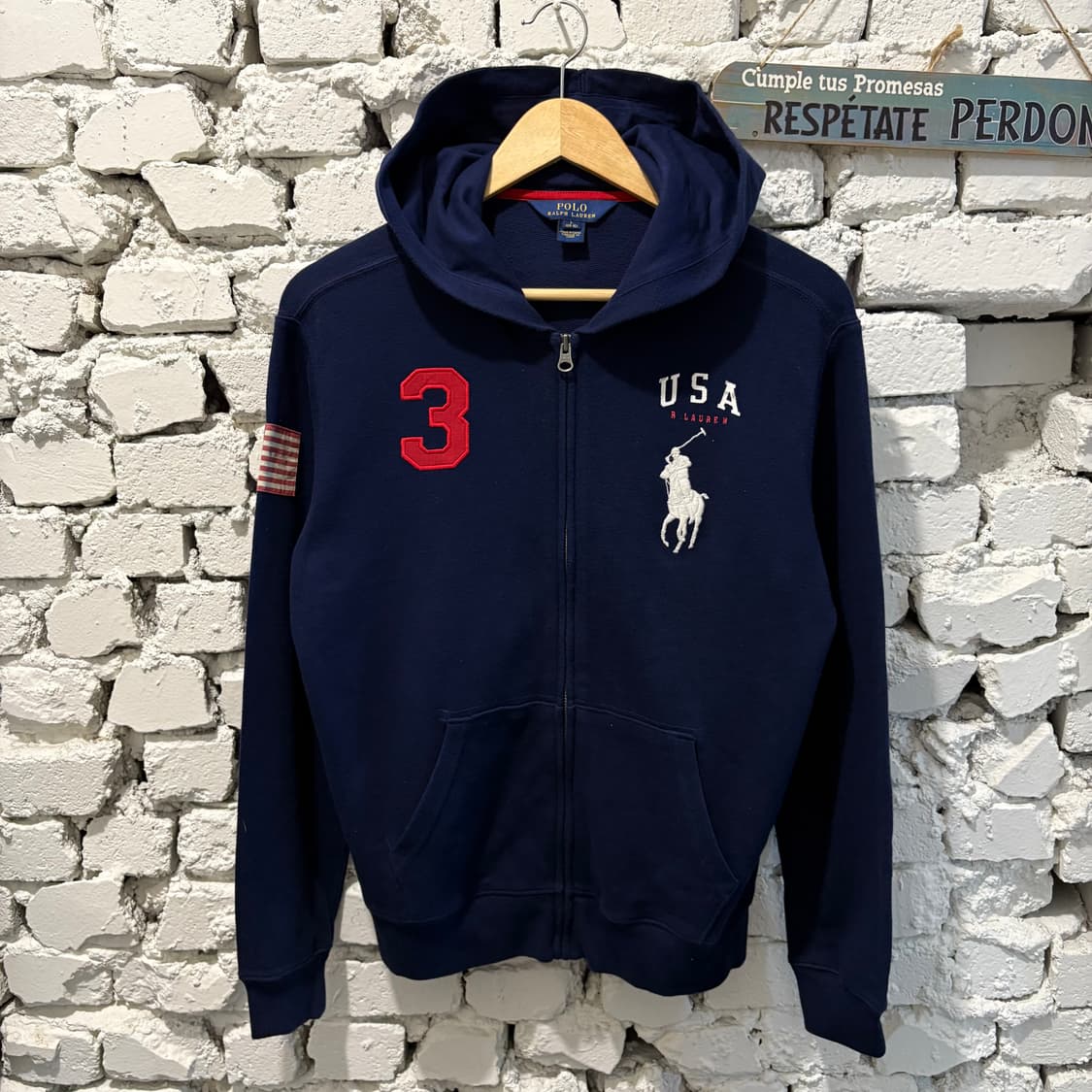 폴로 빅포니3 성조기 후드집업 상품이미지1