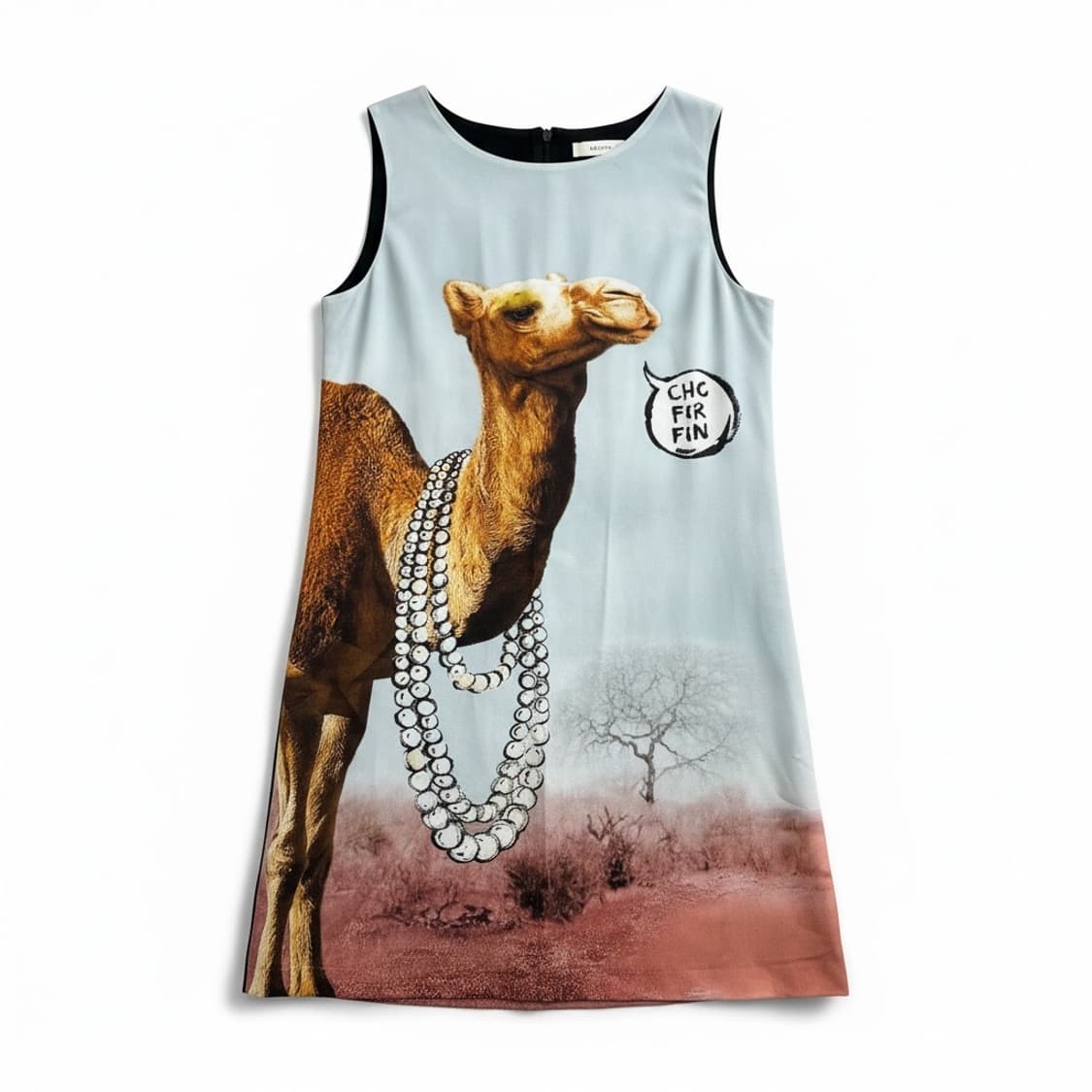 MOSCHINO 낙타 프린팅 민소매 원피스 S 상품이미지1