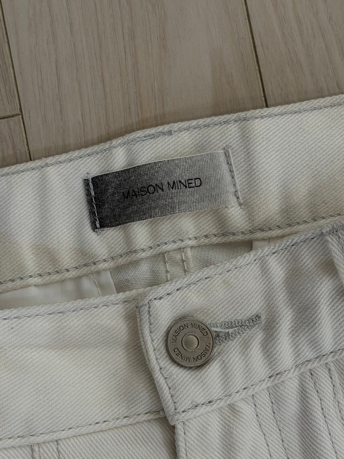 메종미네드 카펜터 데님 팬츠 크림 상품이미지2