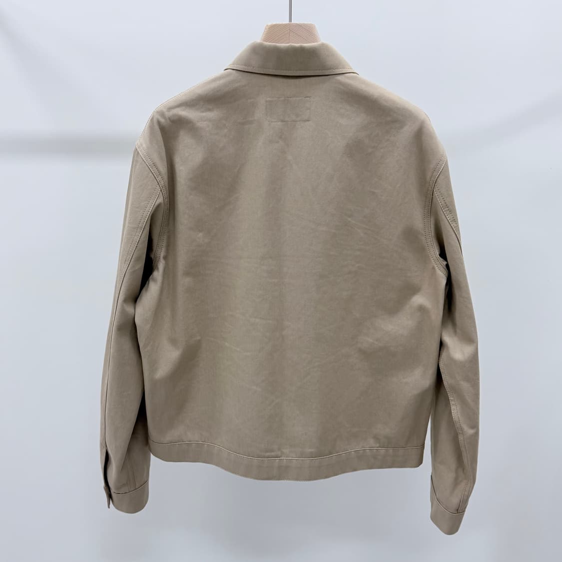 [S+급/L] 프라다 삼각로고 데님 블루종 베이지 자켓 상품이미지5