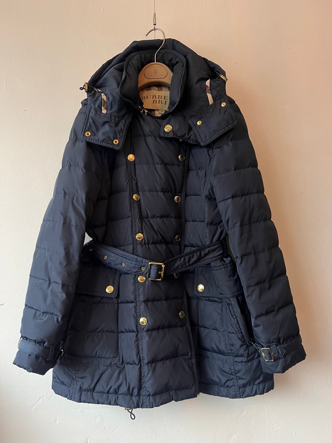 버버리 여성 네이비 구스다운패딩점퍼 후드패딩점퍼 상품이미지2