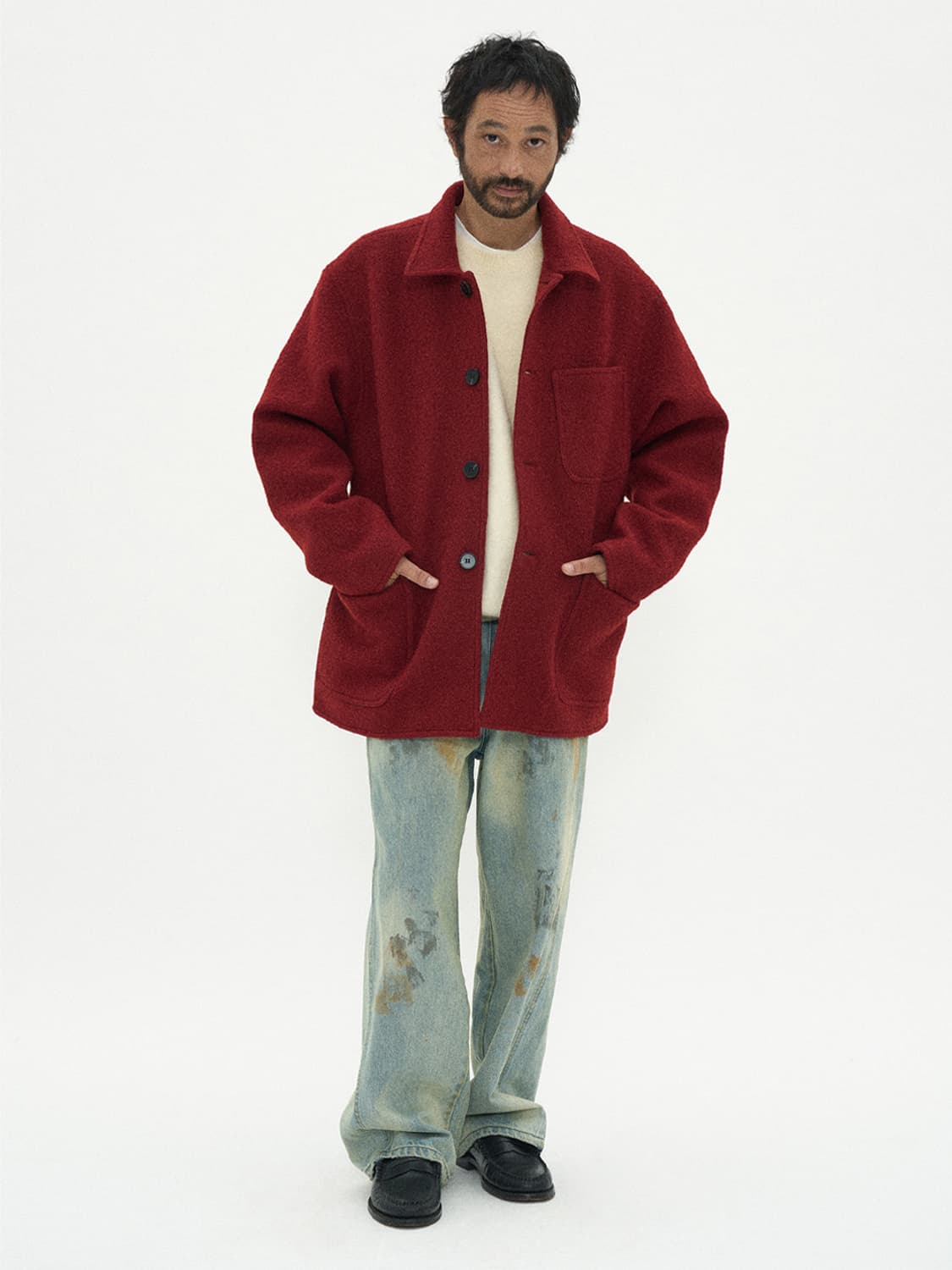 파르티멘토 컬리 울 하프코트 자켓 L 상품이미지1