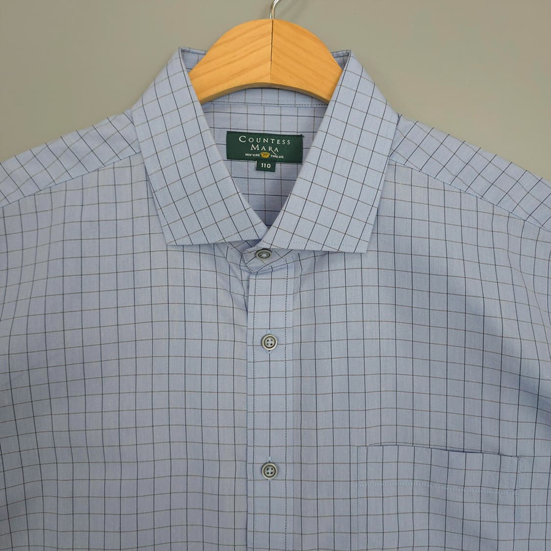 카운테스마라 Countess Mara 체크 반팔 셔츠 블루 110 상품이미지2