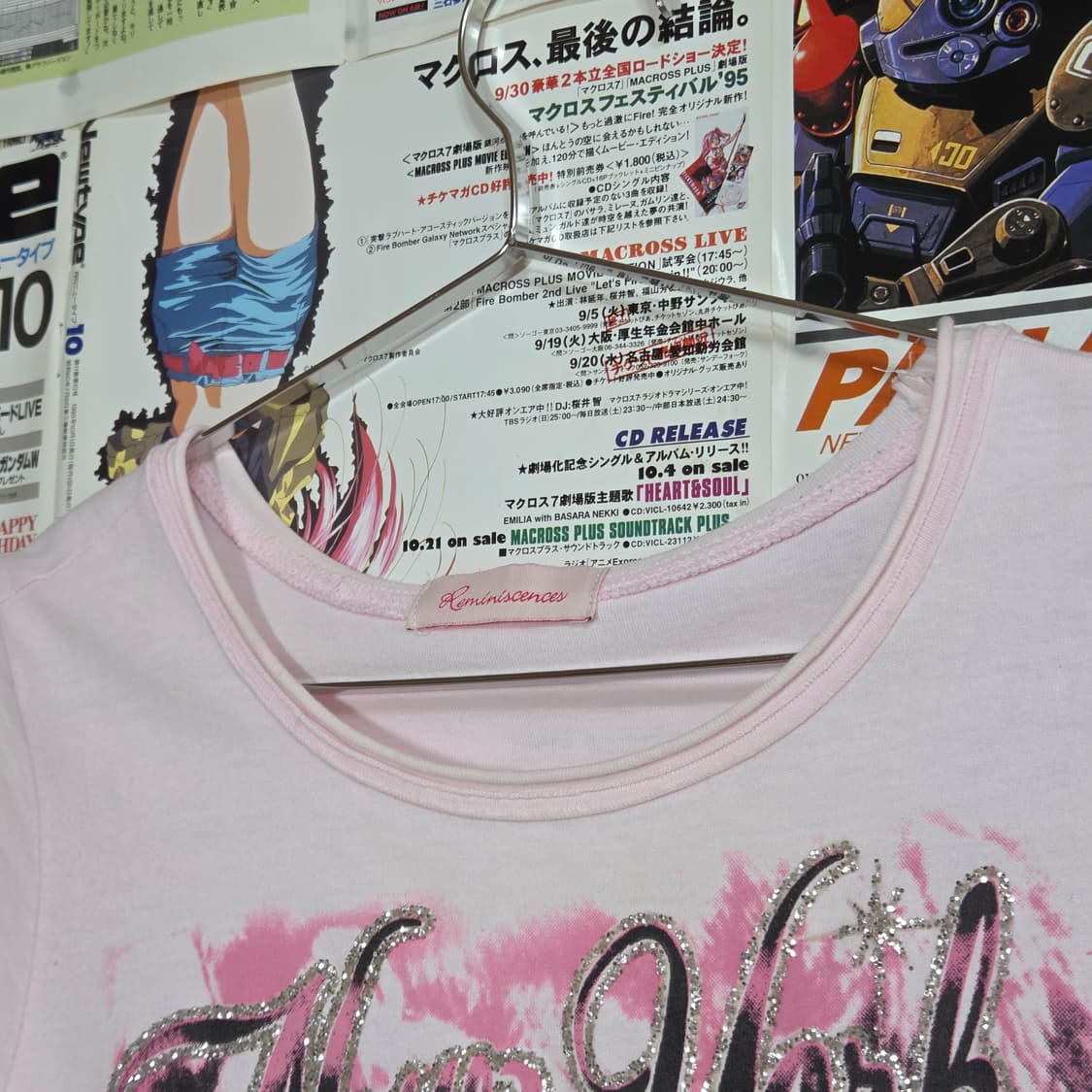 키치 핑크 프린팅 글리터 반팔 상품이미지5