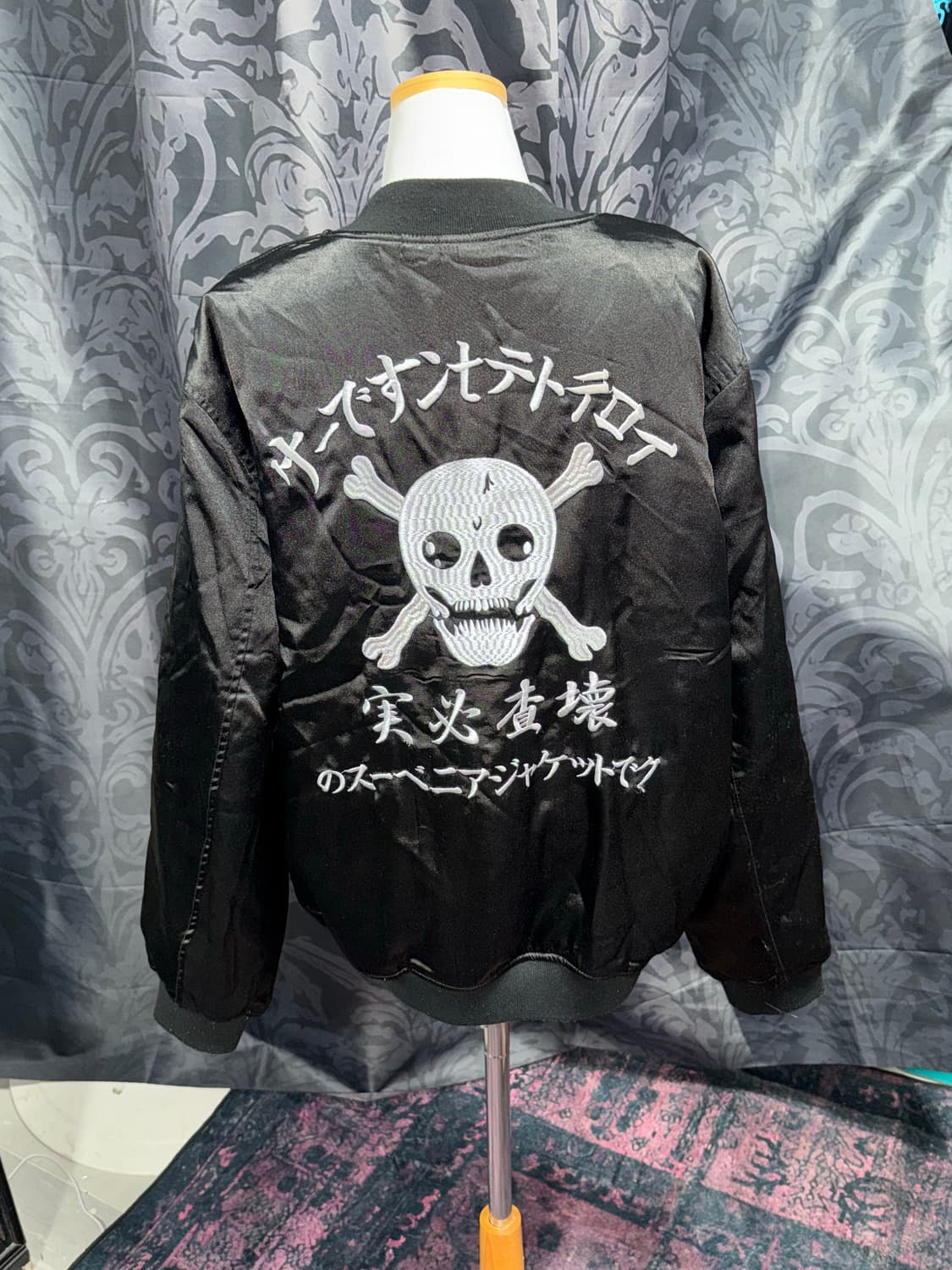 펑키 해골 자수 붐버자켓 상품이미지4