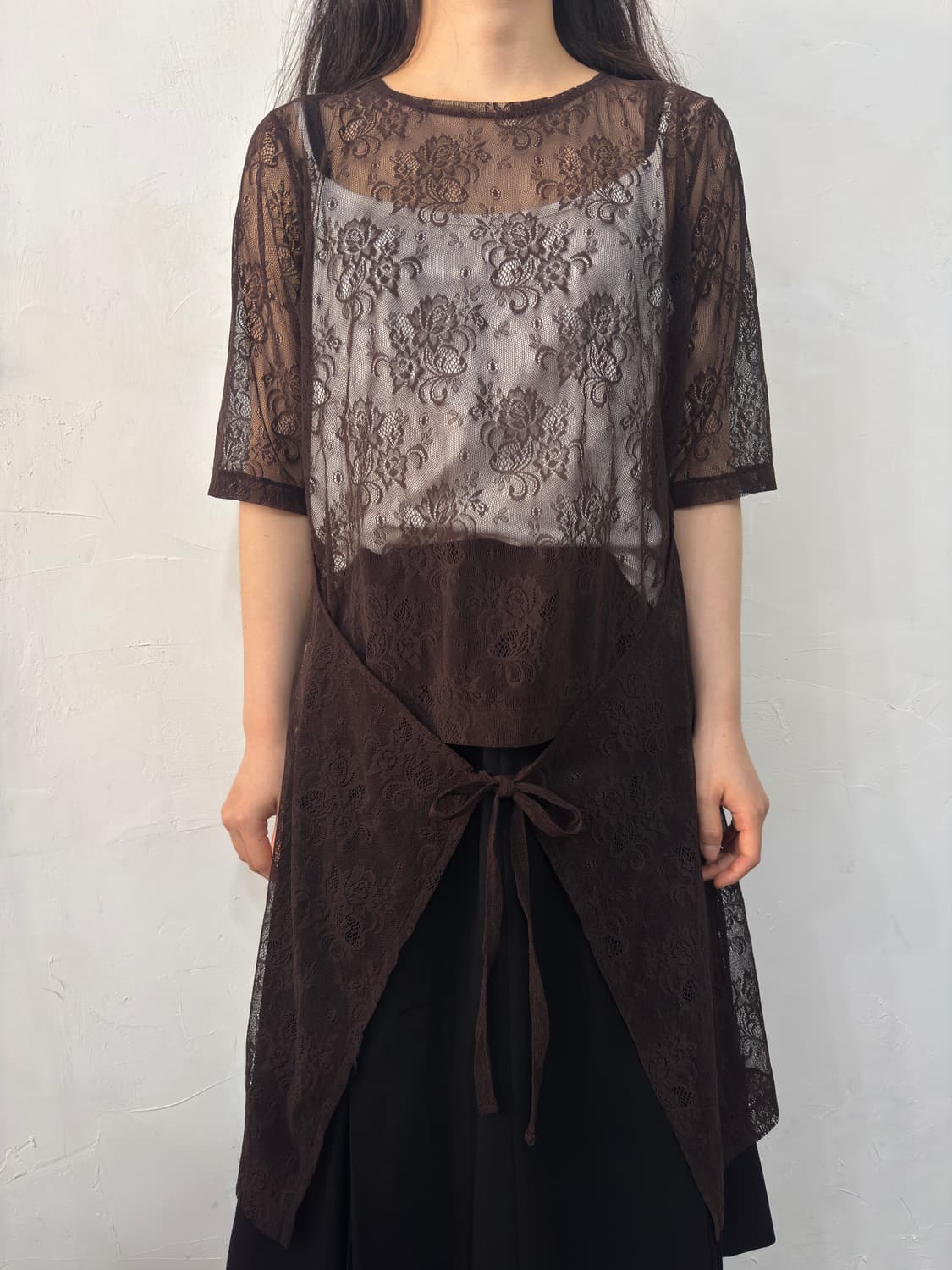 mesh lace design top 상품이미지1