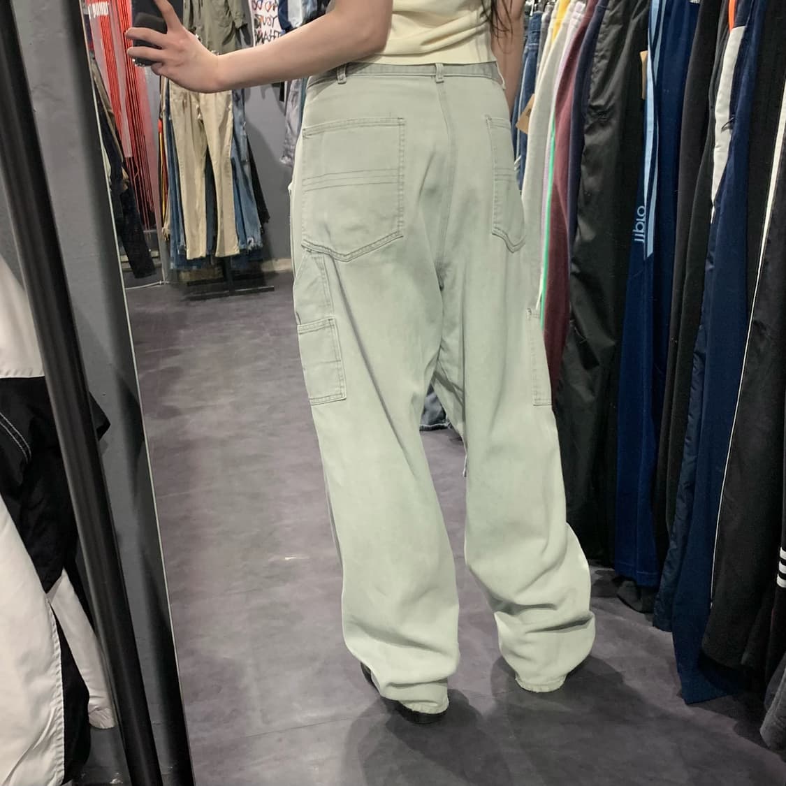 [IM] vtg 와이드 카펜터 팬츠 라이트 그레이 상품이미지5