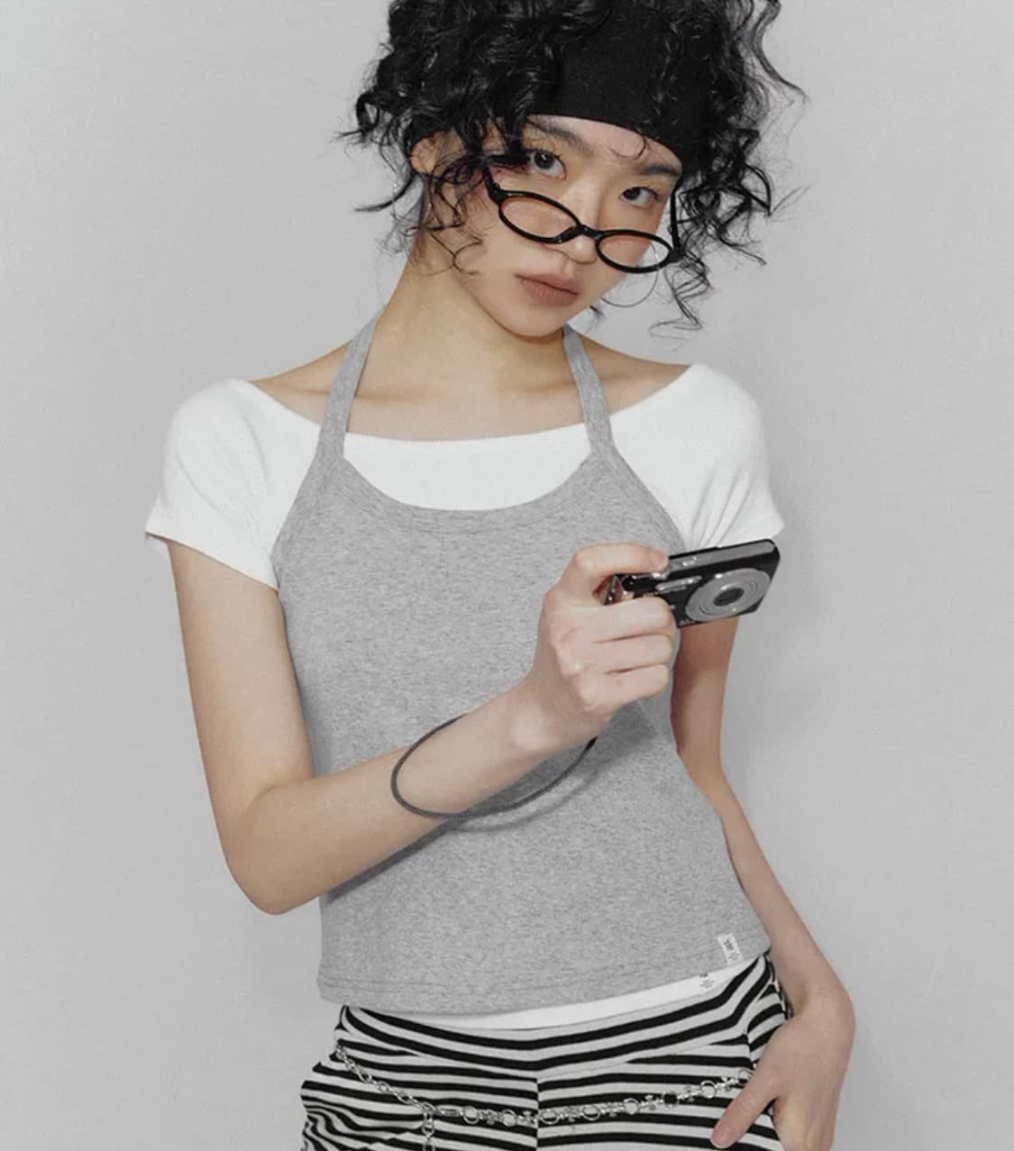 트위 벨보 베이직 오프숄더 반팔 티셔츠 화이트 M 상품이미지1