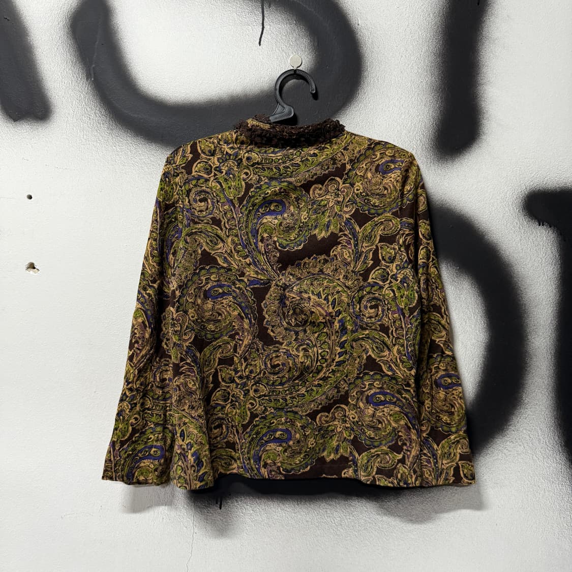 VTG 빈티지 오리엔탈 페이즐리 패턴 자수 블라우스 상품이미지2