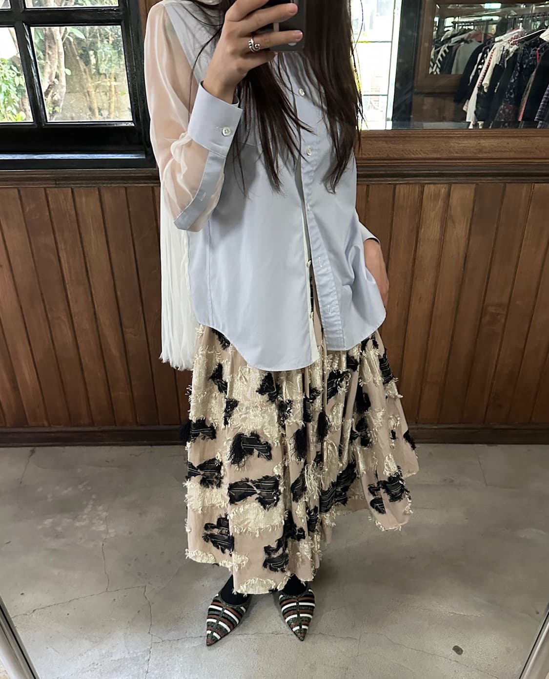 SACAI back pleated shirt 상품이미지3