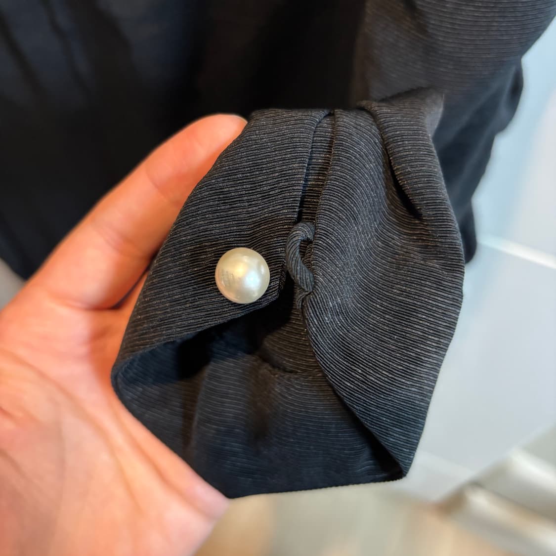 블랙 퍼프 셔링 롱 원피스(결혼식,연말파티룩 추천) 상품이미지6