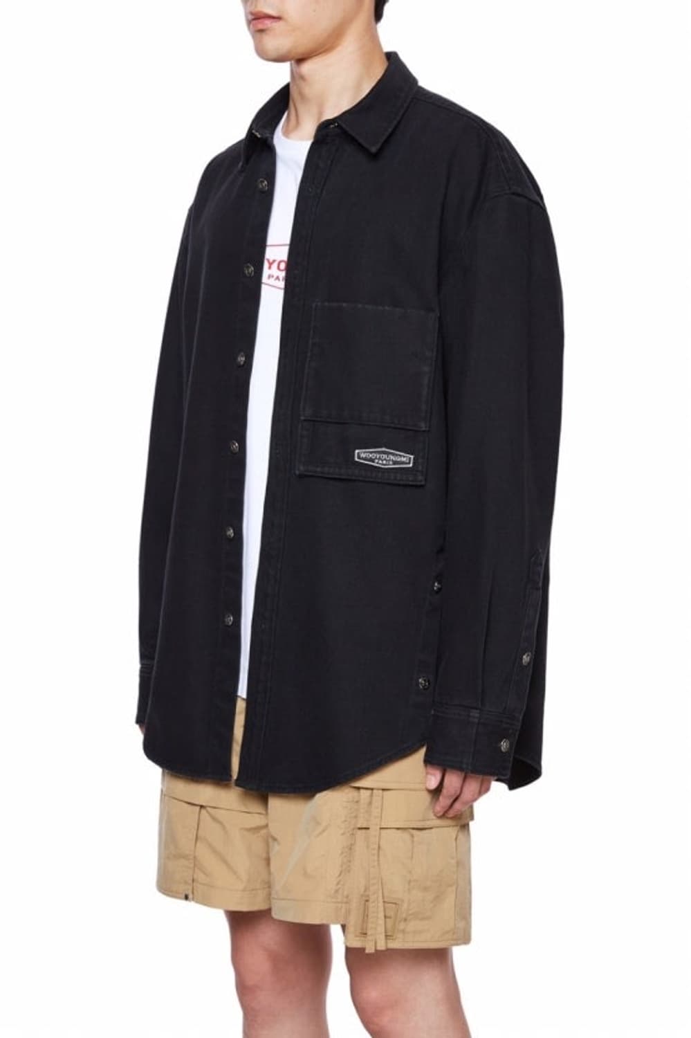 21ss 우영미 백로고 데님셔츠 블랙 상품이미지1