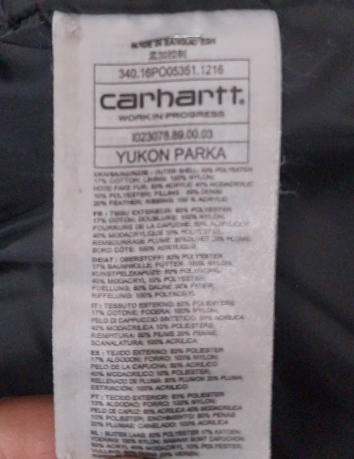 칼하트 블랙 후드 패딩 S (크게나옴) 상품이미지7