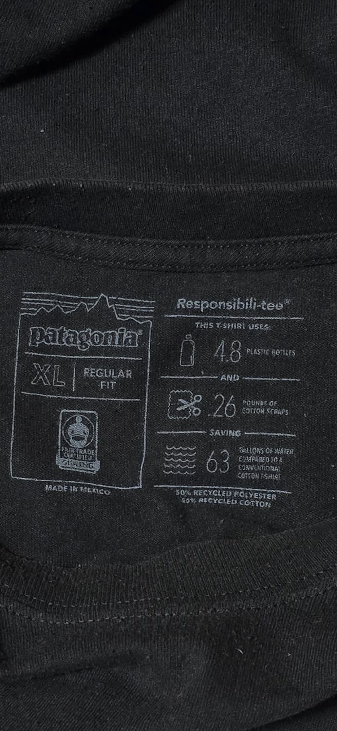 파타고니아 반팔 티셔츠 블랙 XL 상품이미지3