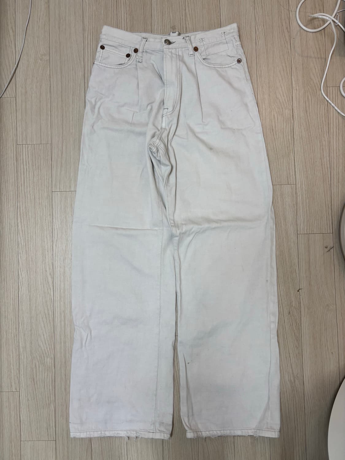 R13 데이먼 팬츠 아이보리 26 상품이미지4