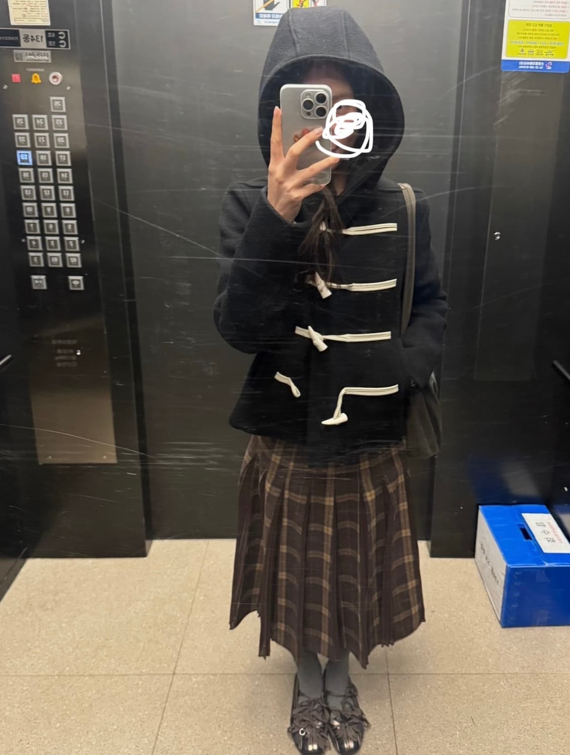 Rarely Alike 네이비 후드 더플 코트 M 상품이미지3