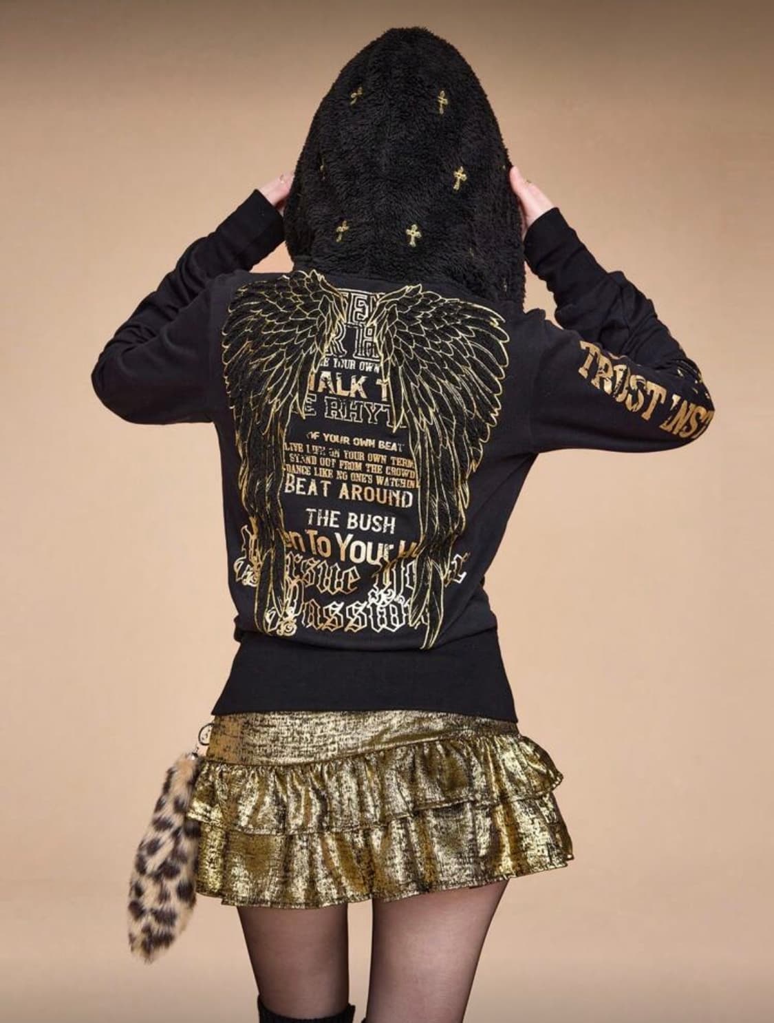 gyaru backwing hoodie 갸루 펑크해골 날개 후드집업 상품이미지2