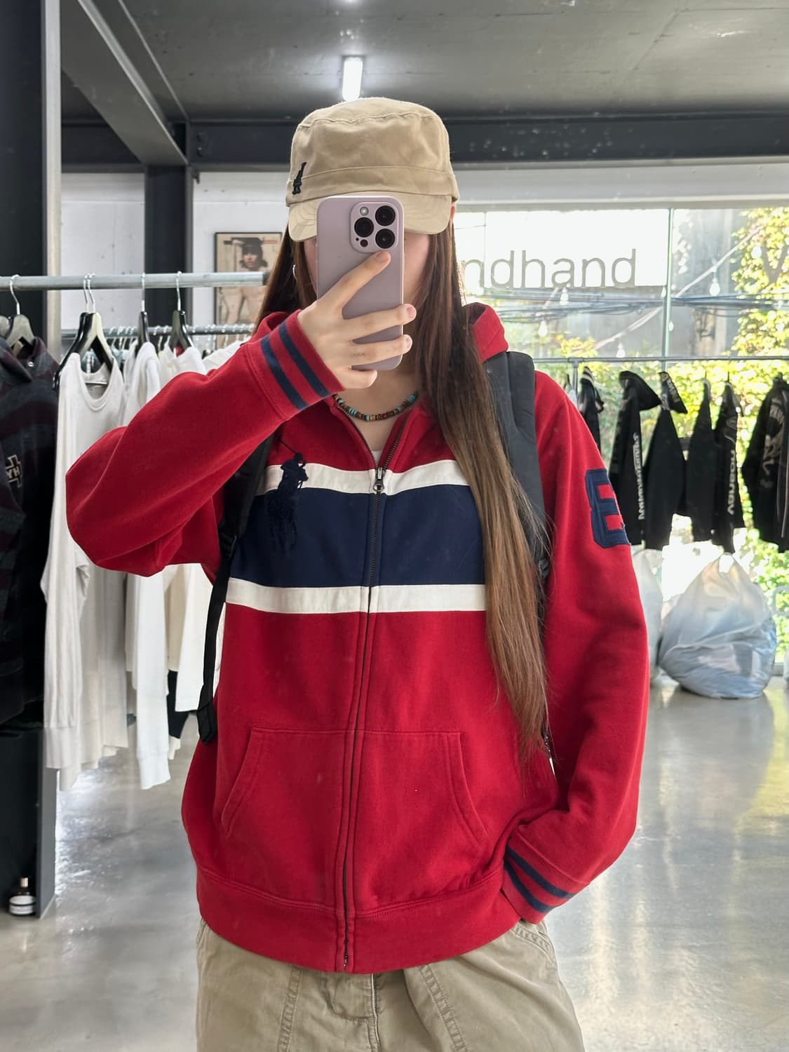 폴로빅포니 넘버 스웻 후드집업 상품이미지1