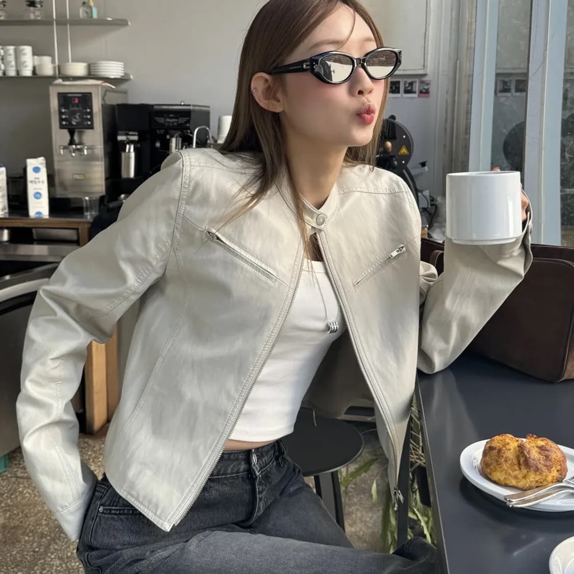 르 가죽 자켓 블랙 상품이미지2